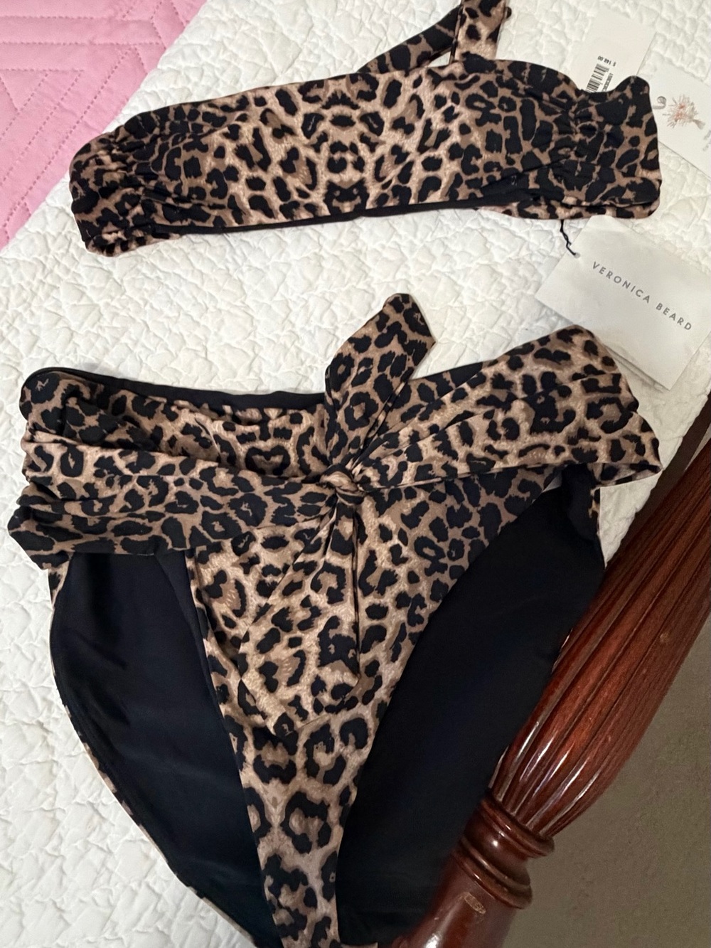 Veronica Beard 2 piece leopard print bathing suit